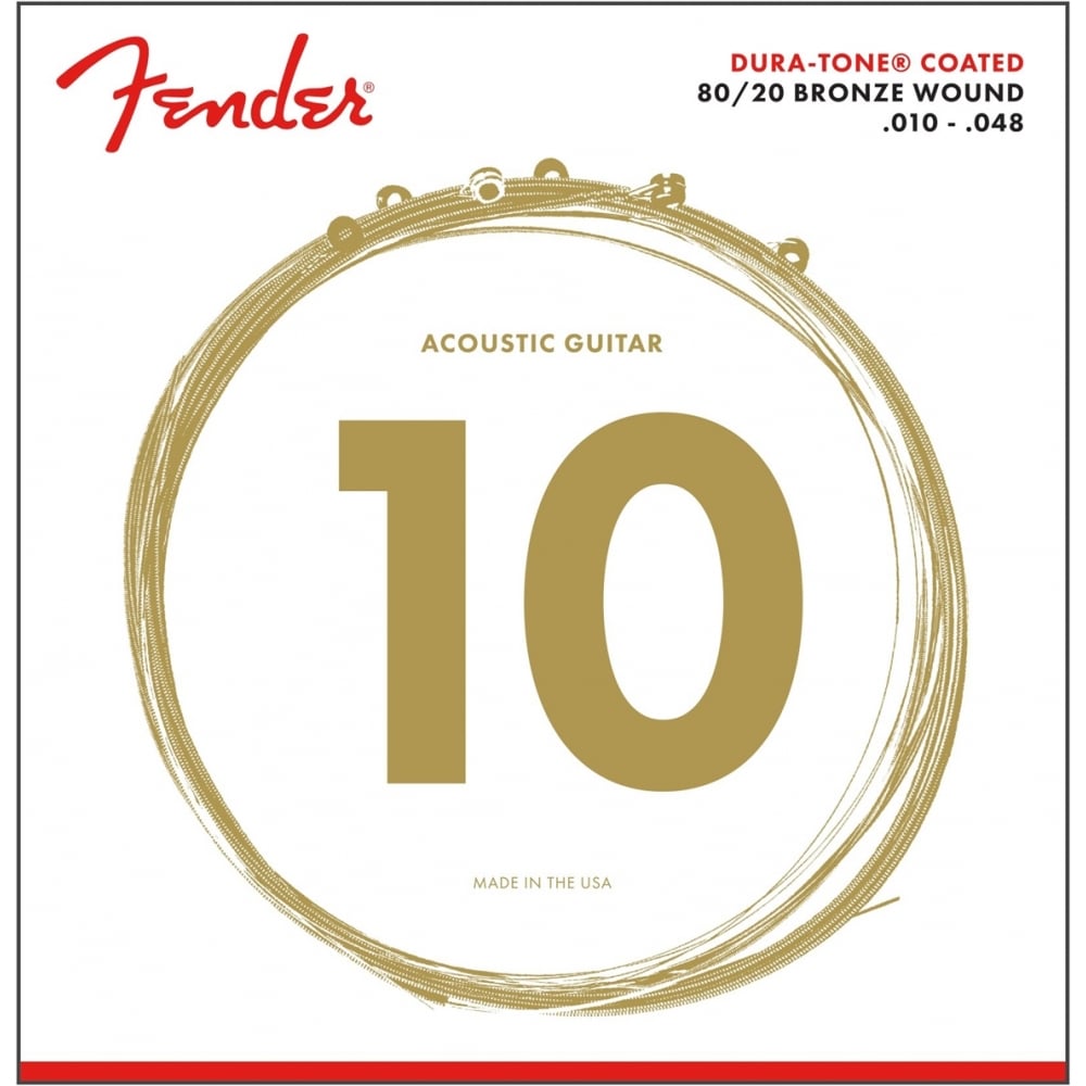 Fender Dura-Tone 80/20 Bronze 10-48 Acoustic Guitar Strings, Extra Light