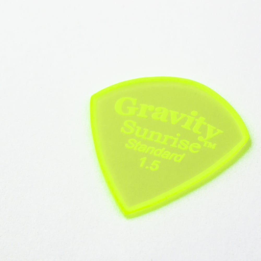 Gravity Sunrise Standard 1.5mm Master Finish Green Plectrum