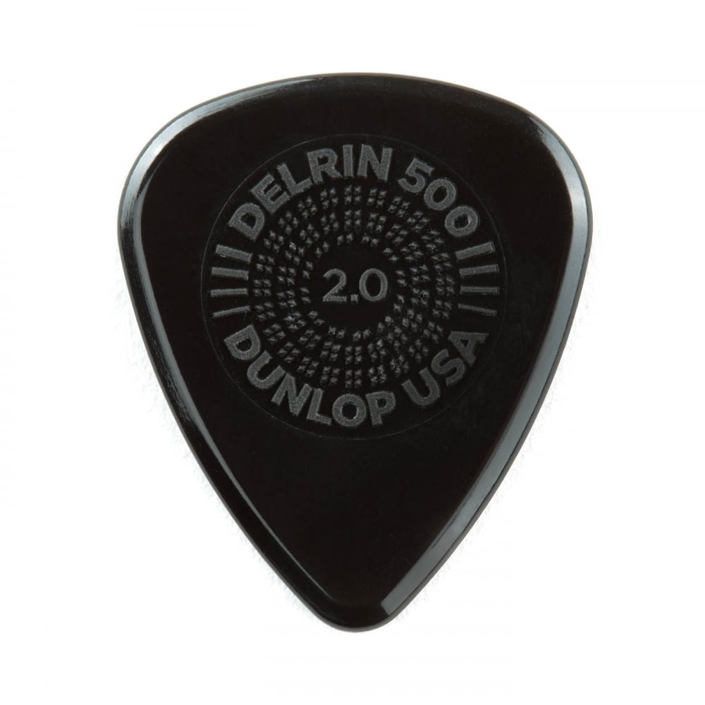 Jim Dunlop Prime Grip Delrin 500 Guitar Picks 2.00mm, 12-Pack