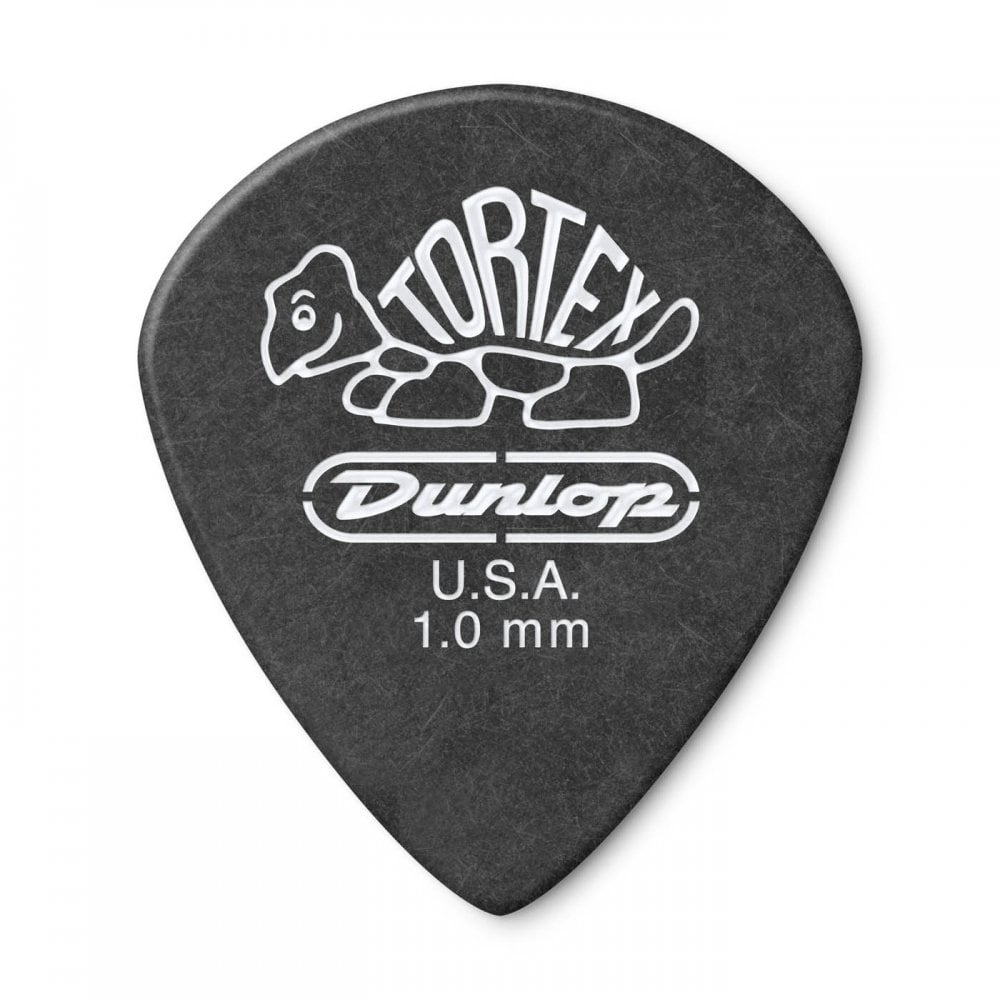 Jim Dunlop TORTEX Pitch Black Jazz III 1mm Guitar Plectrum, 12-Pack