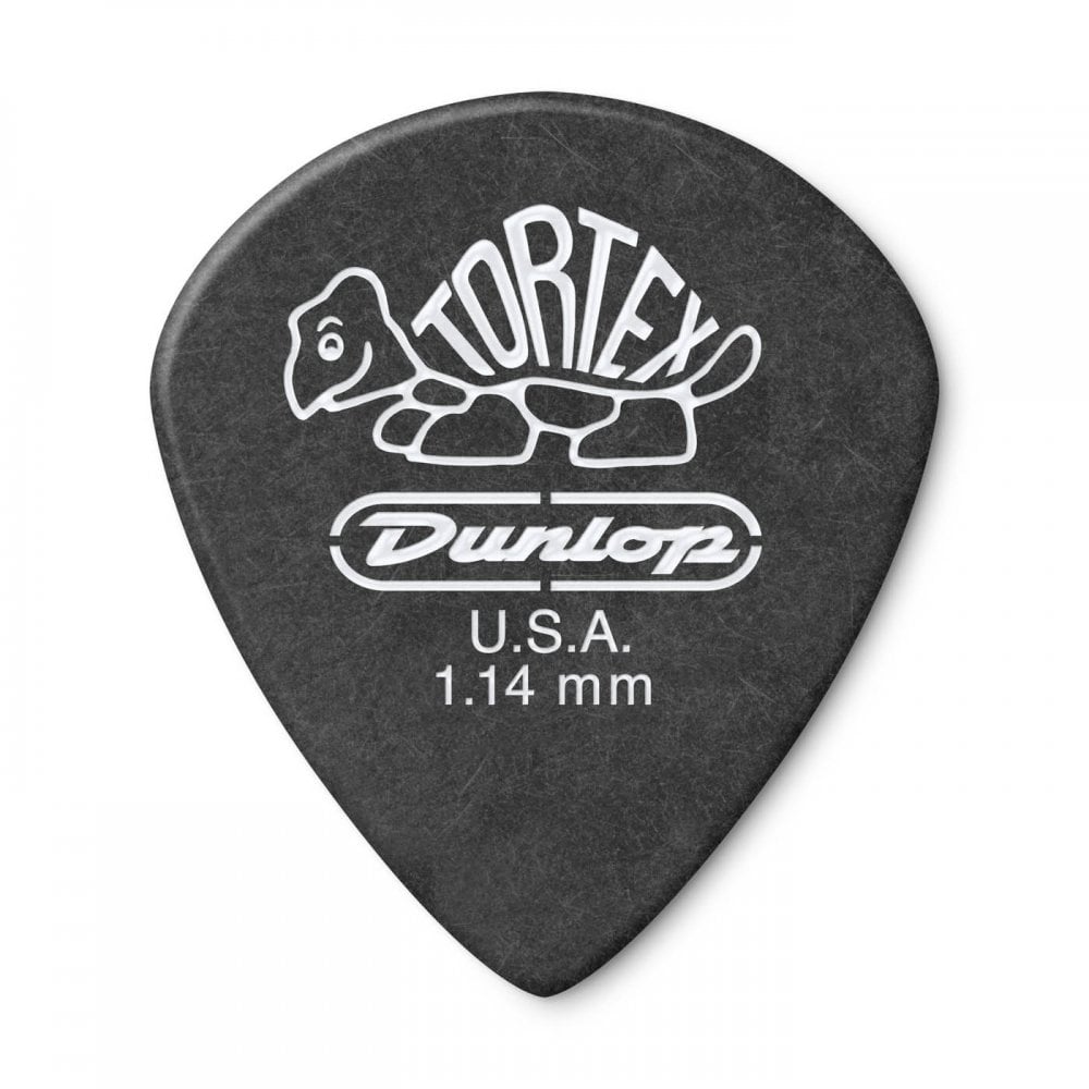 Jim Dunlop TORTEX Pitch Black Jazz III 1.14mm Guitar Plectrum, 12-Pack