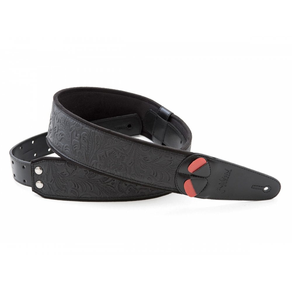 RightOn MOJO Series Vegan Guitar Strap, SANDOKAN Black