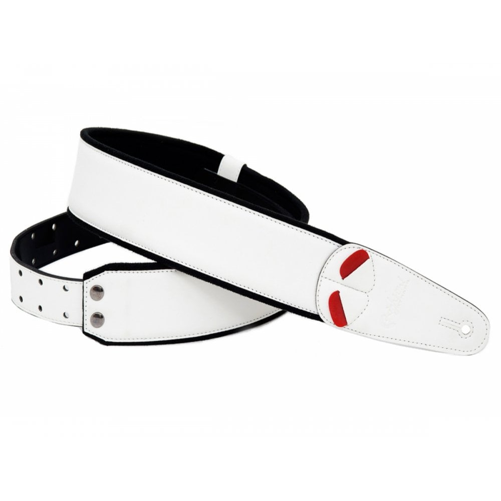 RightOn MOJO Series Vegan Guitar Strap, CHARM White