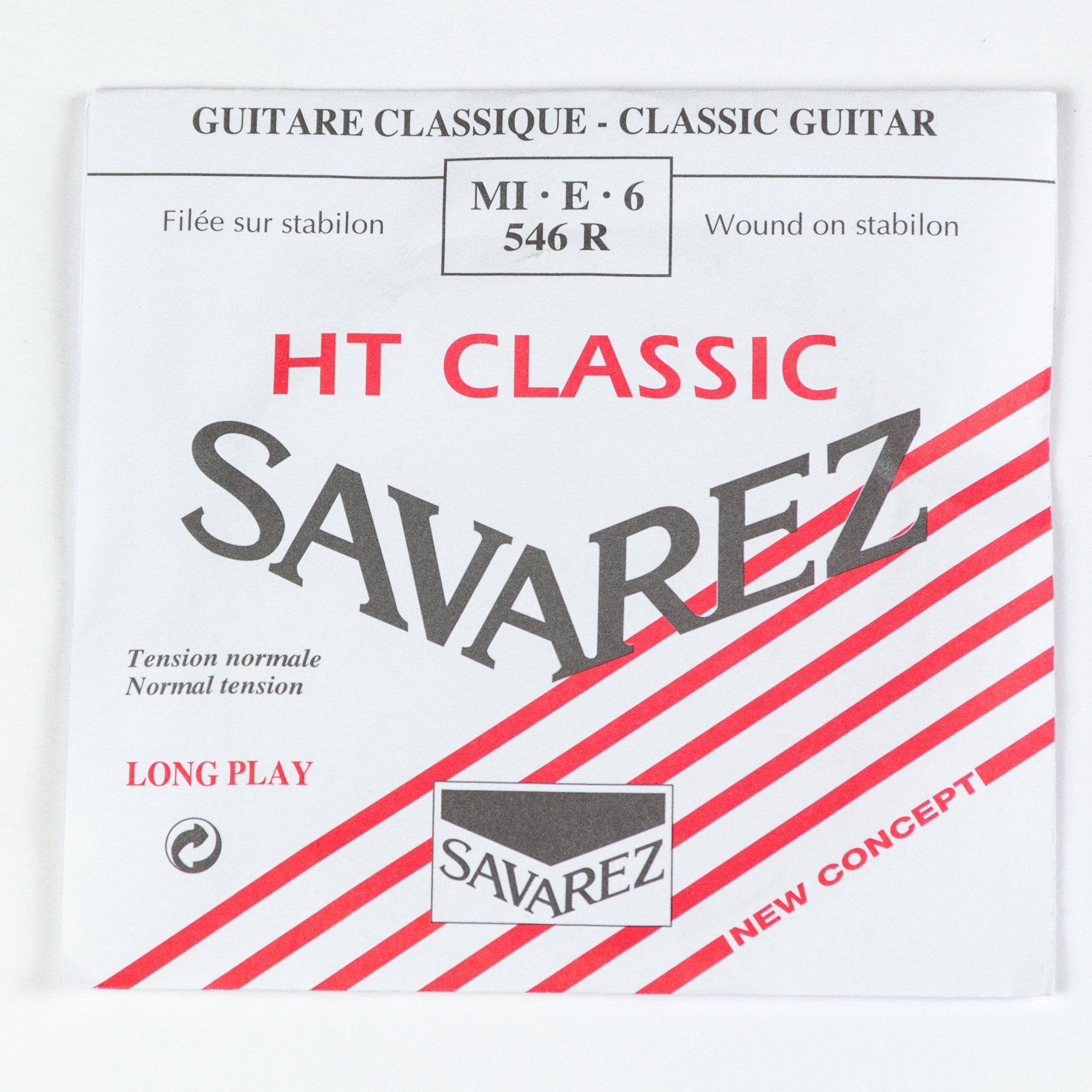 Savarez 546R Red Card Silver Wound Classical Guitar E-6th Single String, Normal Tension