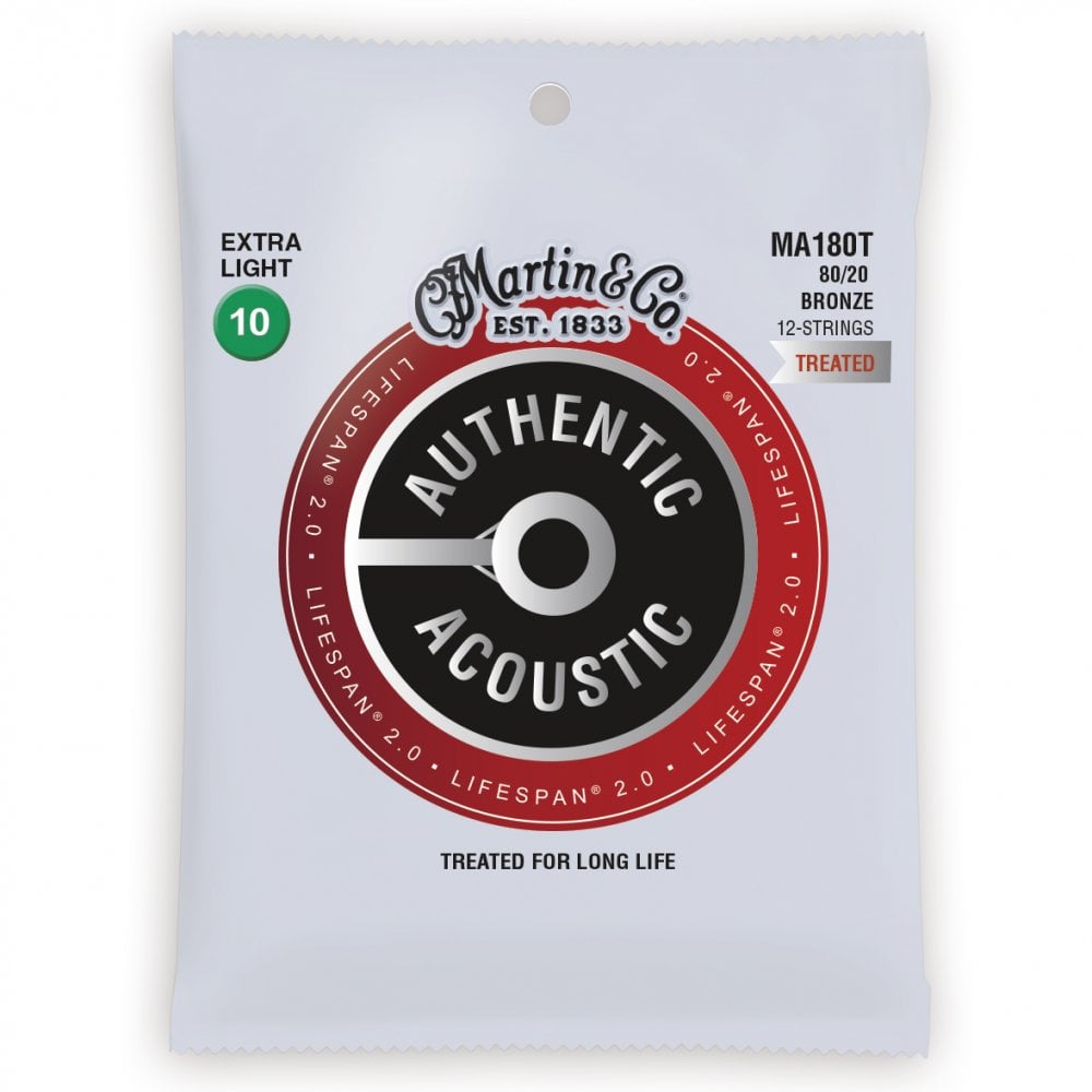 Martin Authentic Acoustic LifeSpan 80/20 Bronze 12-String 10-47 Acoustic Guitar Strings