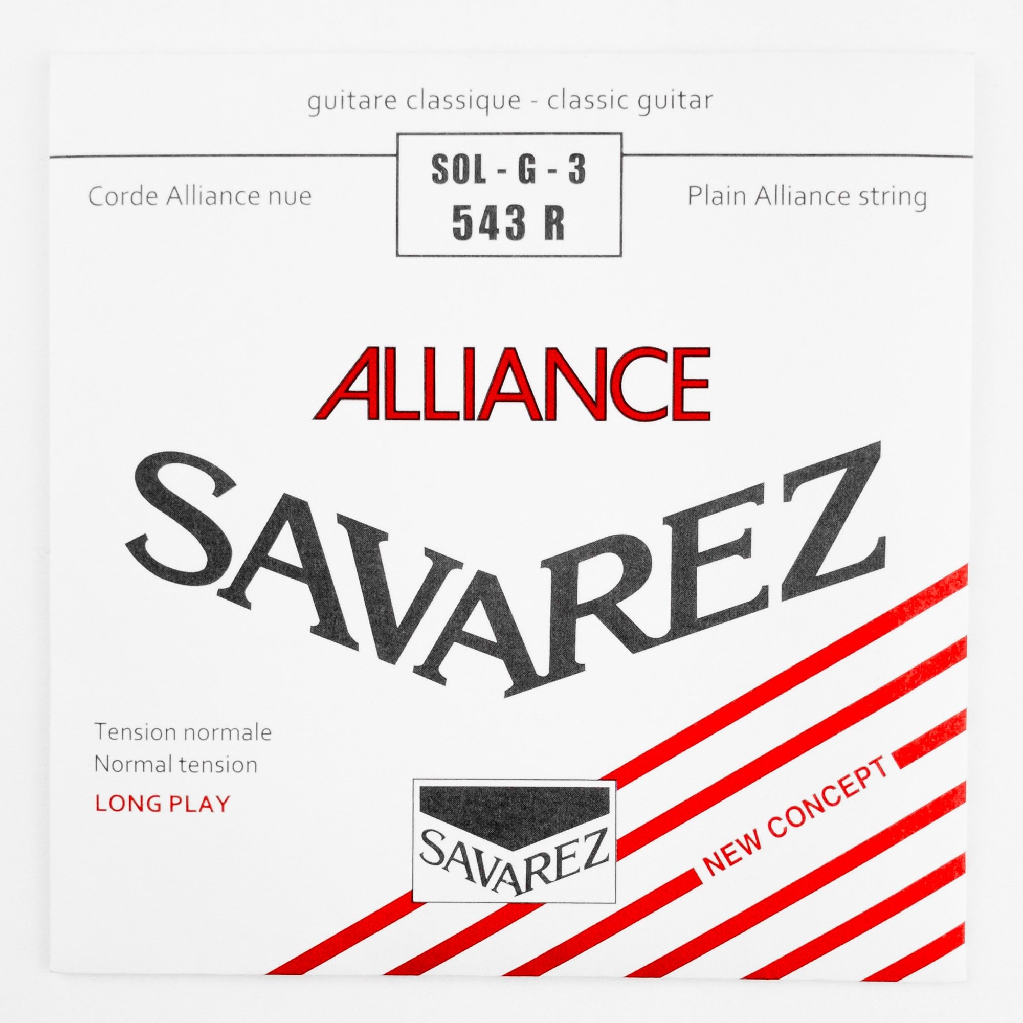 Savarez 543R Red Alliance Nylon Classical Guitar G-3rd Single String, Normal Tension
