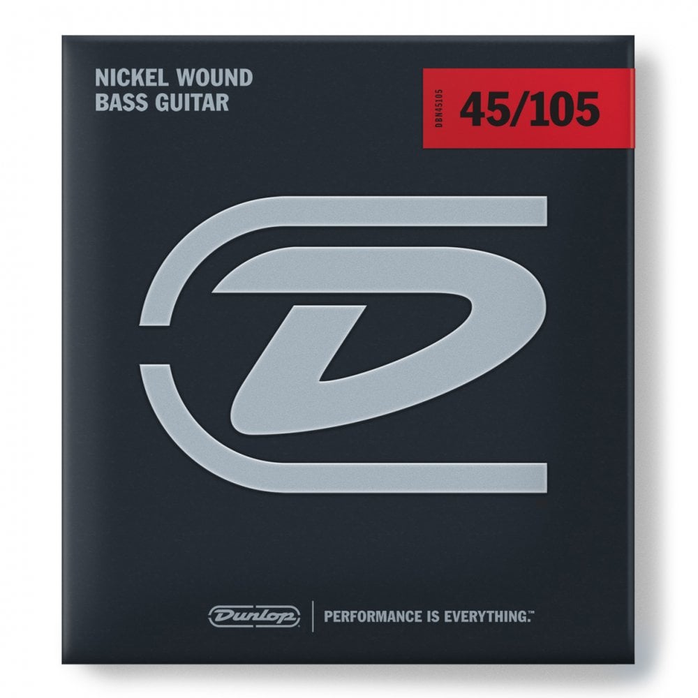 Jim Dunlop Performance+ Nickel Wound 45-105 Bass Guitar Strings, Long Scale