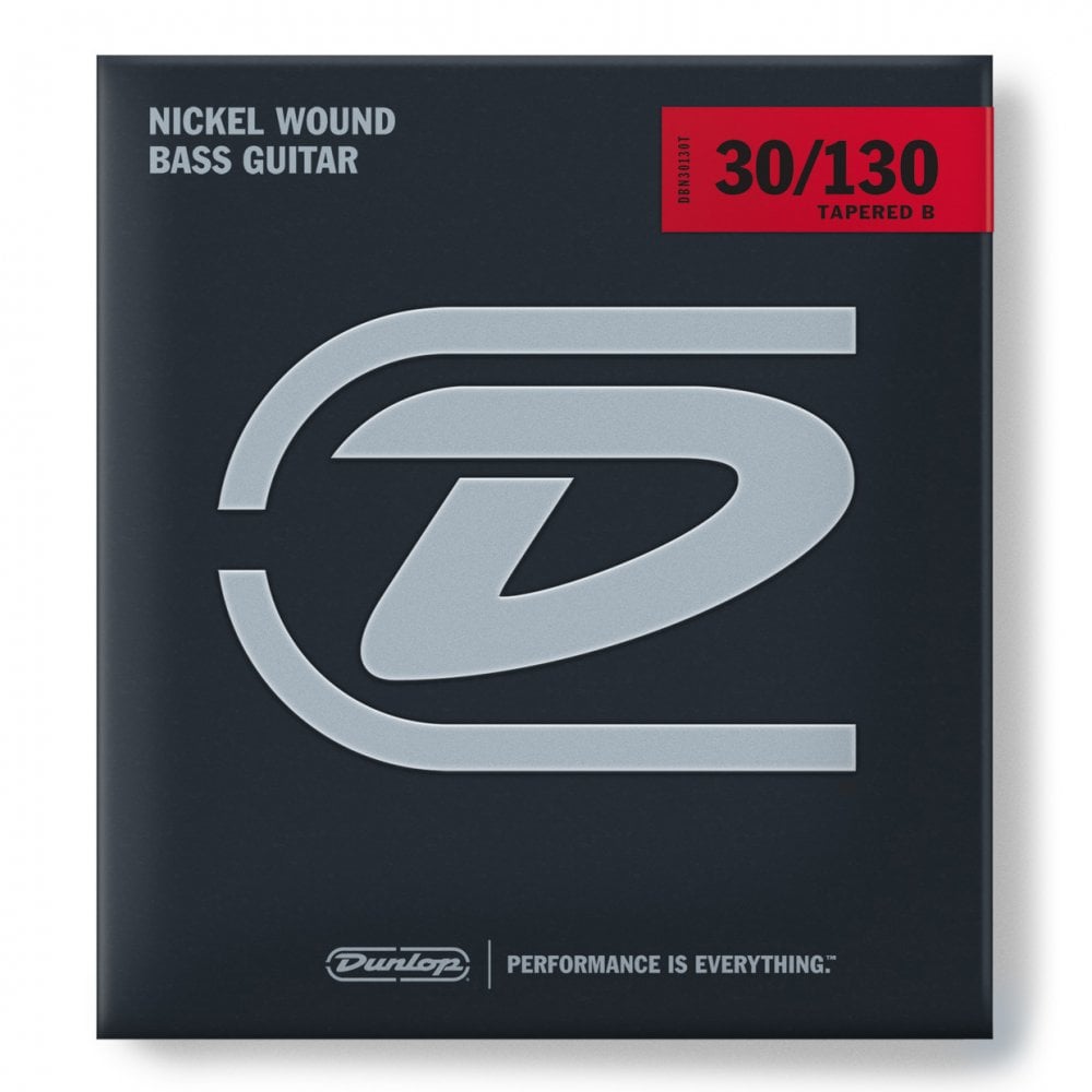 Jim Dunlop Performance+ Nickel Wound 30-130 6-String Bass Guitar Strings, Long Scale (Tapered B)
