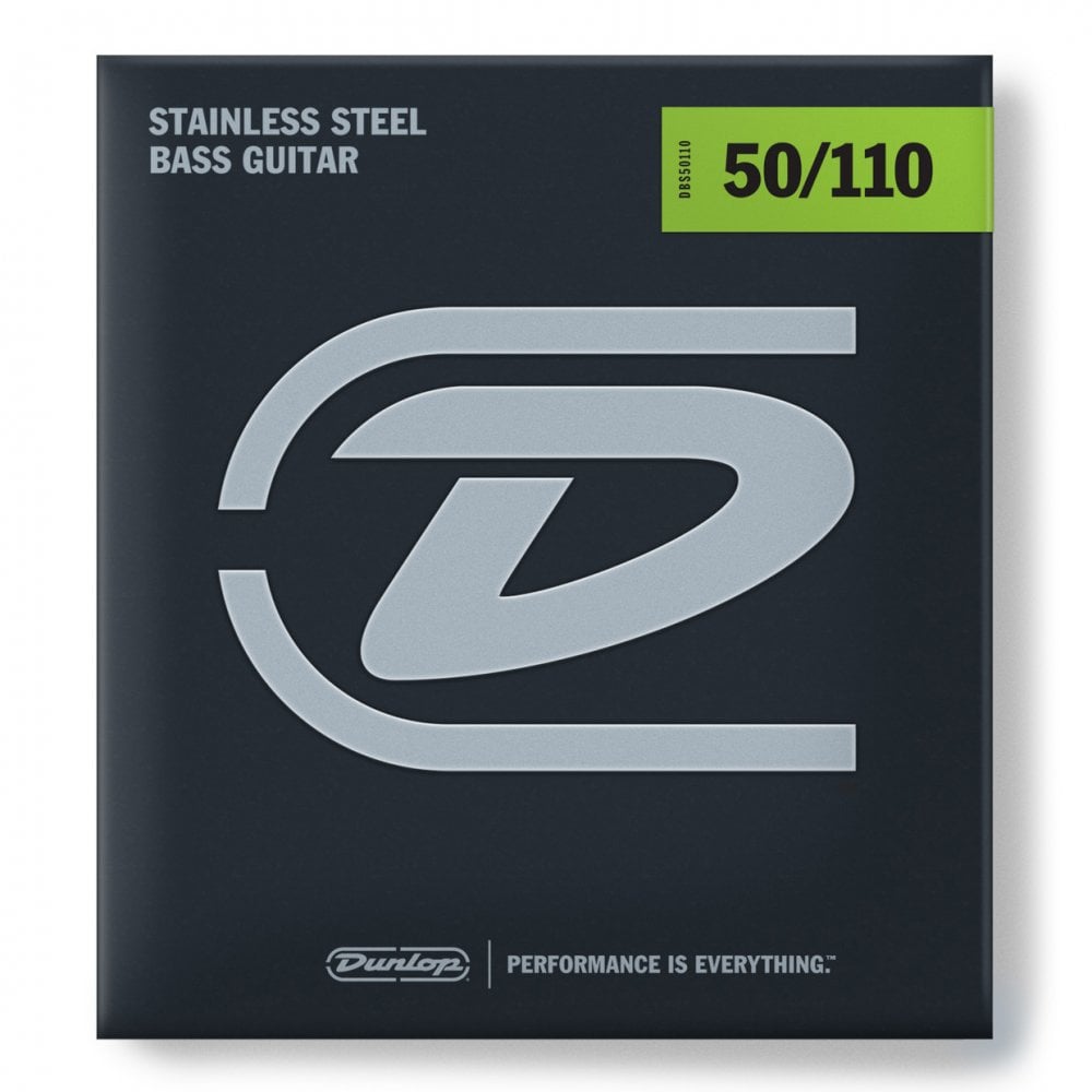 Jim Dunlop Performance+ Stainless Steel 50-110 Bass Guitar Strings, Long Scale