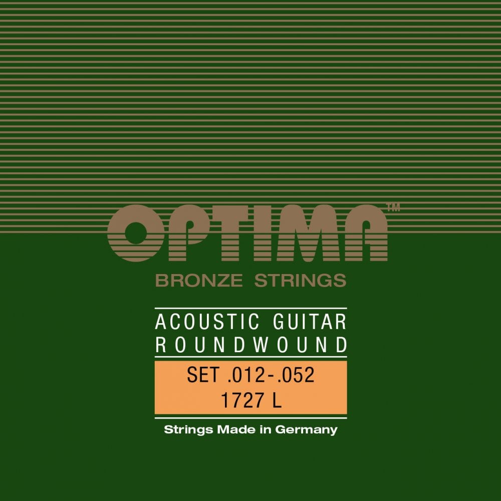 Optima Phosphor Bronze 12-52 Acoustic Guitar Strings, Light