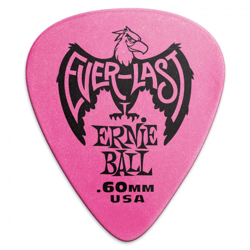 Ernie Ball Everlast Picks .60mm Pink, 12-Pack