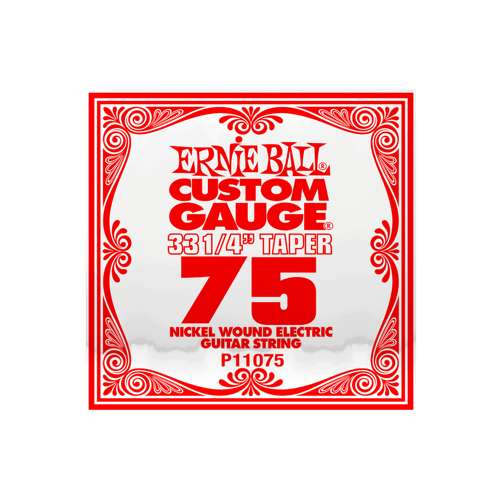 Ernie Ball Nickel Wound .075w Electric Guitar Single String (33.25