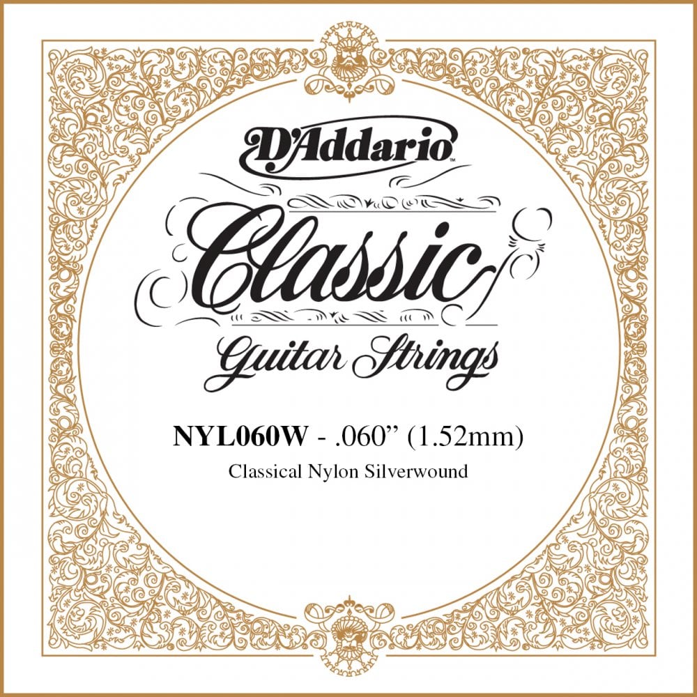 D'Addario NYL064W Pro-Arté Silverplated Wound on Nylon .064 Single String