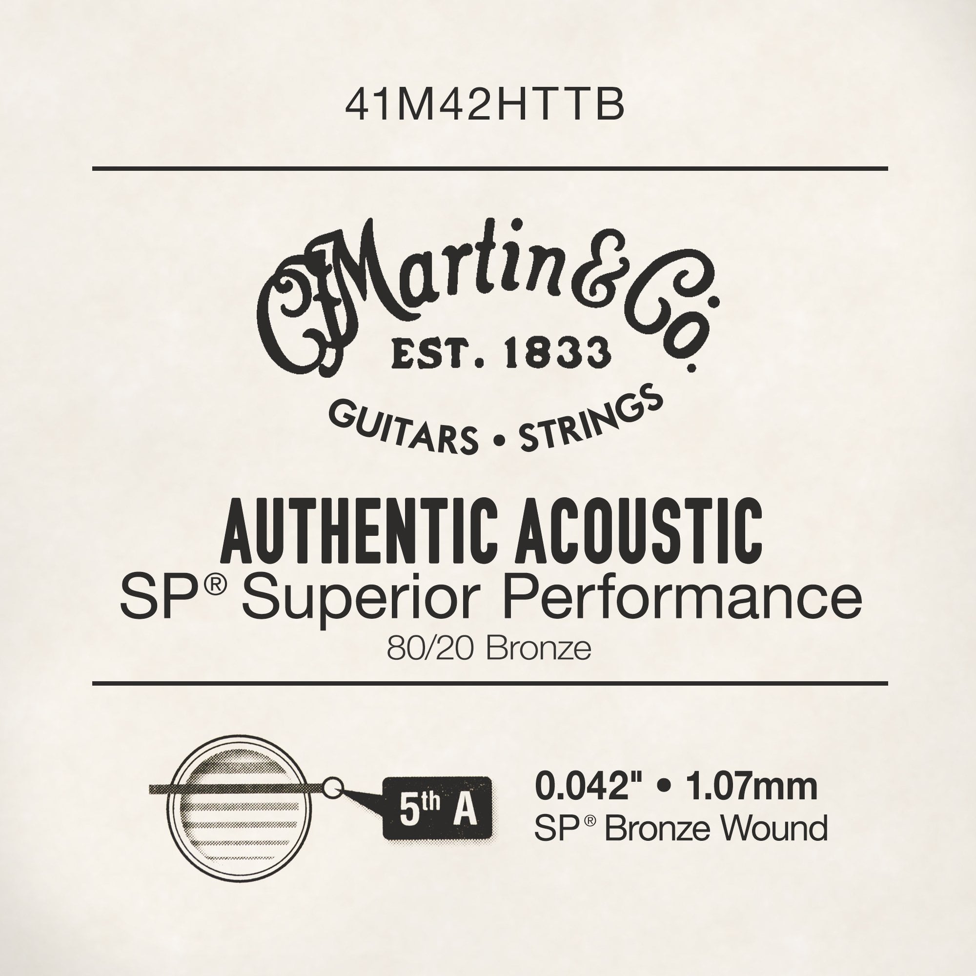 Martin .042 Authentic Acoustic 80/20 Bronze Single String