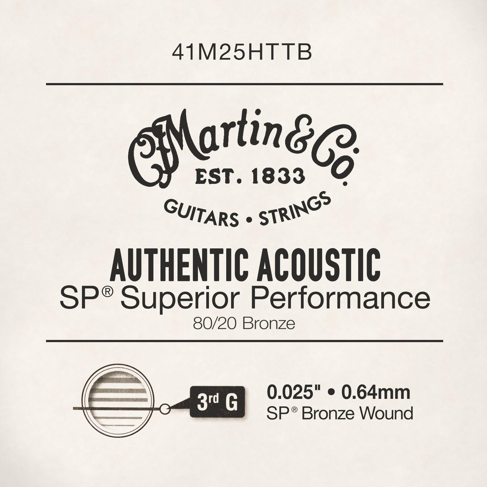 Martin .025 Authentic Acoustic 80/20 Bronze Single String