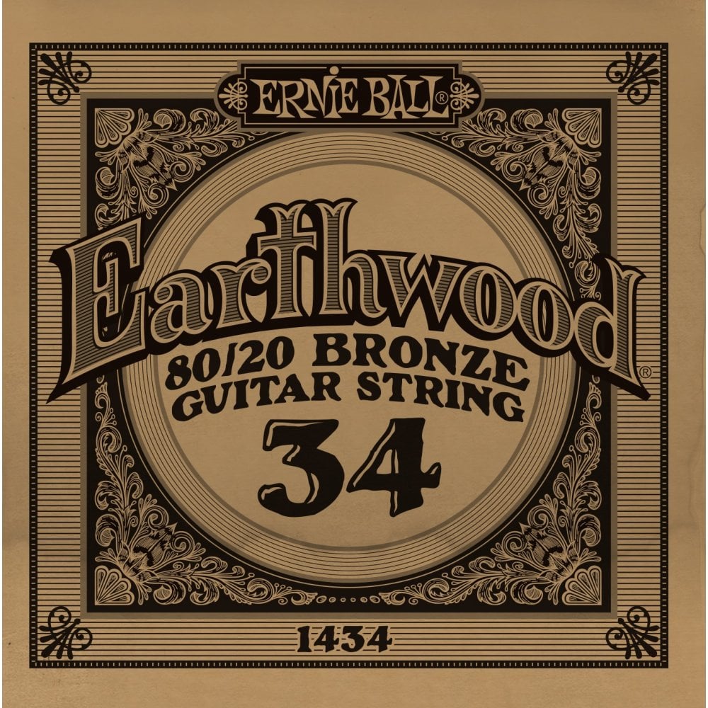 Ernie Ball Earthwood 80/20 Bronze .034w Acoustic Guitar Single String