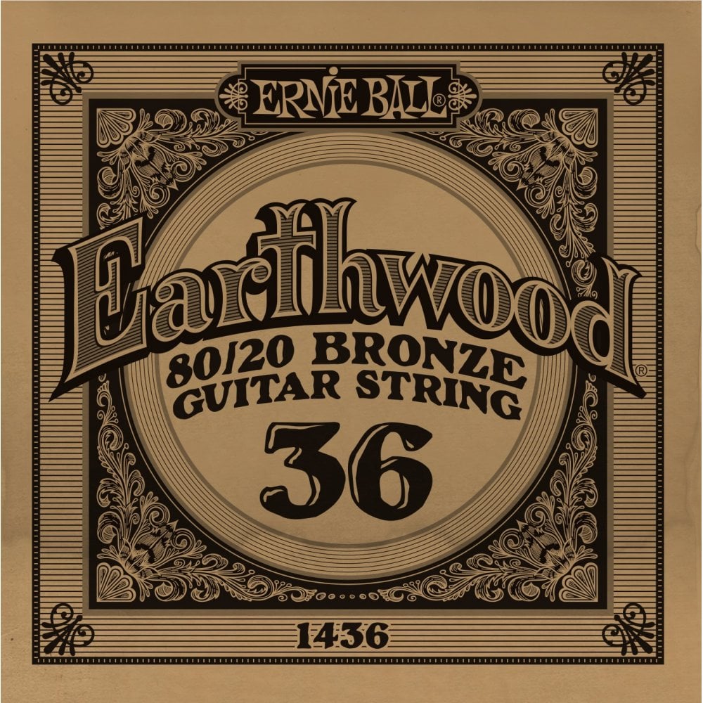 Ernie Ball Earthwood 80/20 Bronze .036w Acoustic Guitar Single String