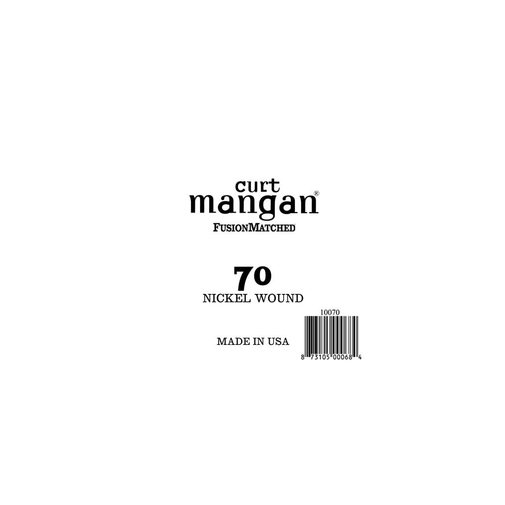 Curt Mangan Nickel Round-Wound 70 (.070”) Electric Guitar Single String, Ball-End