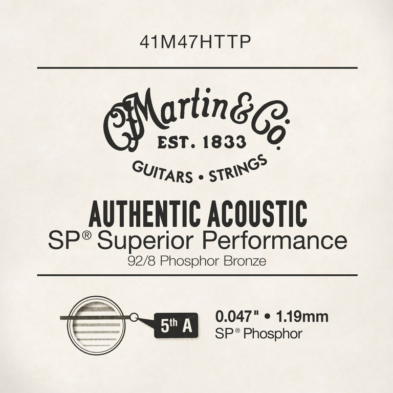 Martin Authentic Acoustic Phosphor Bronze 47 (.047”) Acoustic Guitar Single String