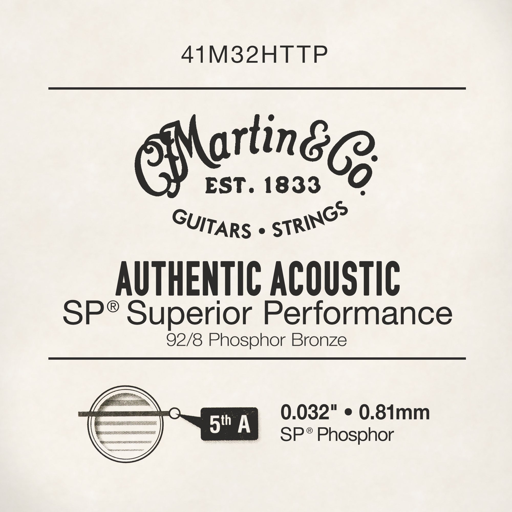 Martin .032 Authentic Acoustic Phosphor Bronze Single String
