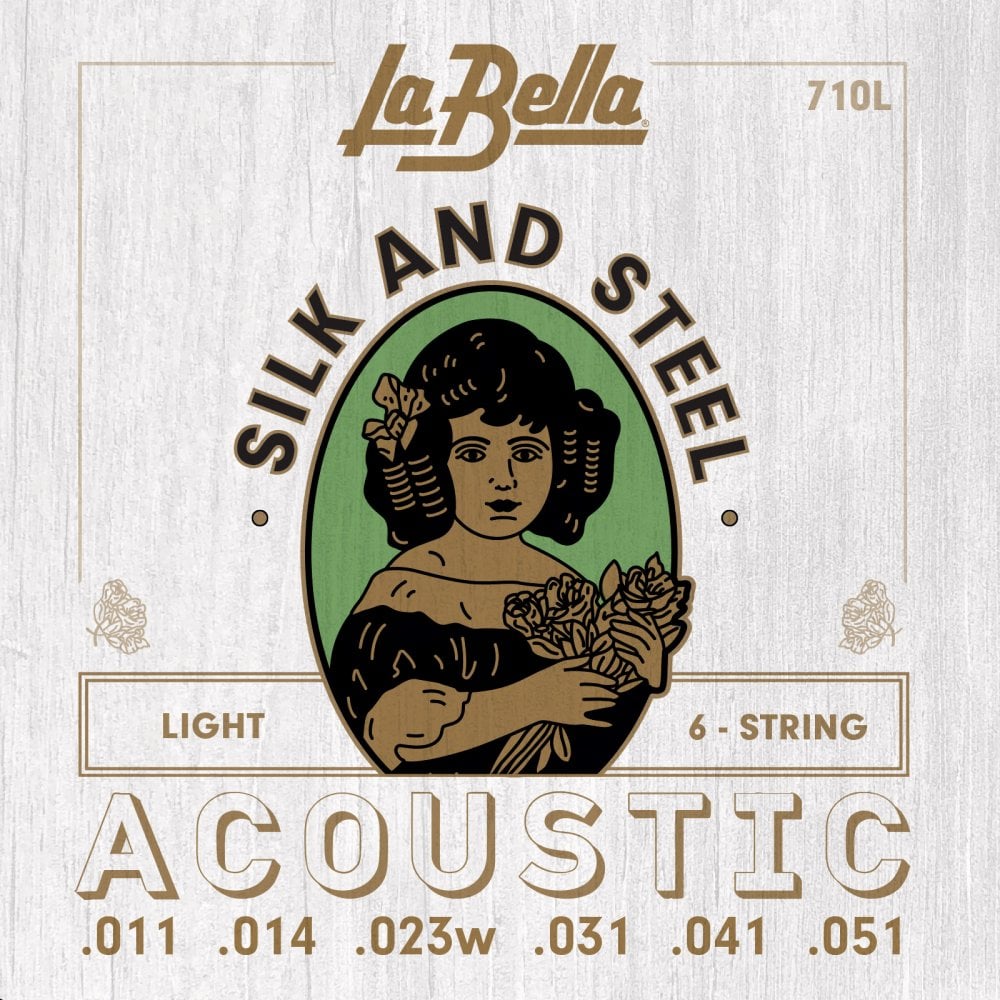 La Bella Silk & Steel 11-51 Acoustic Guitar Strings, Light