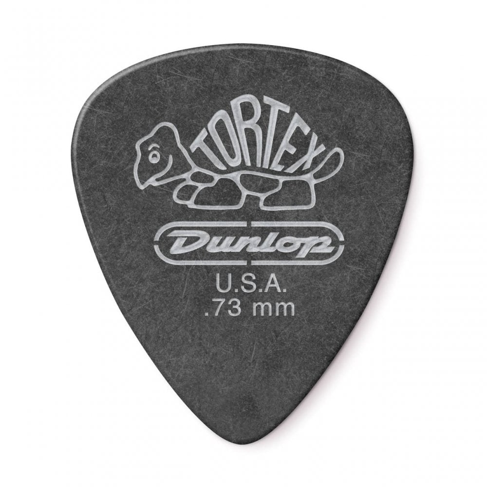 Jim Dunlop TORTEX Pitch Black Guitar Plectrums 0.73mm, 12-Pick Player Pack