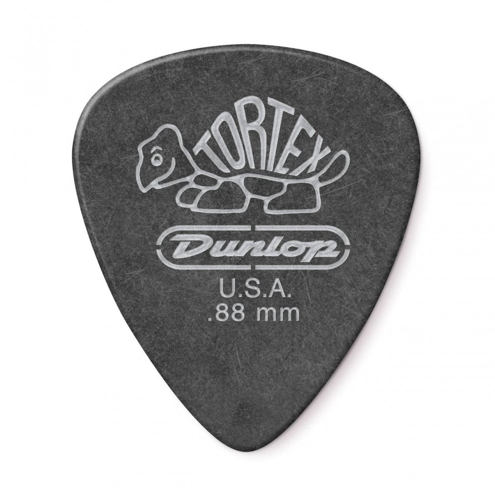 Jim Dunlop TORTEX Pitch Black Guitar Plectrums 0.88mm, 12-Pick Player Pack