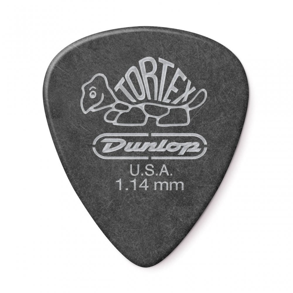 Jim Dunlop TORTEX Pitch Black Guitar Plectrums 1.14mm, 12-Pick Player Pack