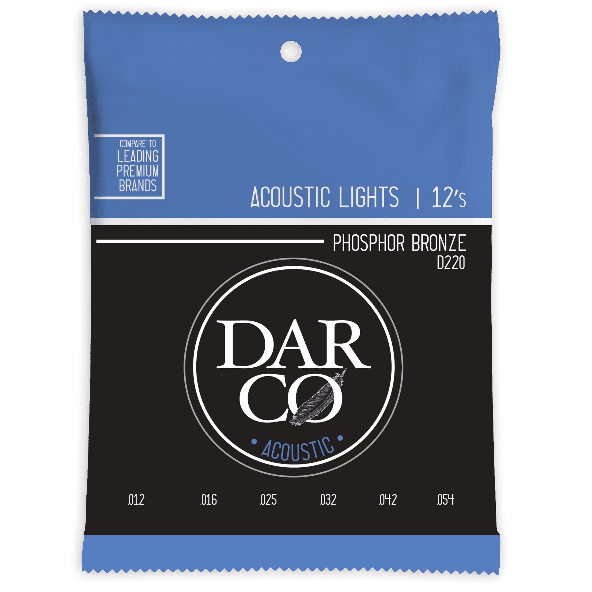 Darco Phoshor Bronze 12-54 Acoustic Guitar Strings, Light