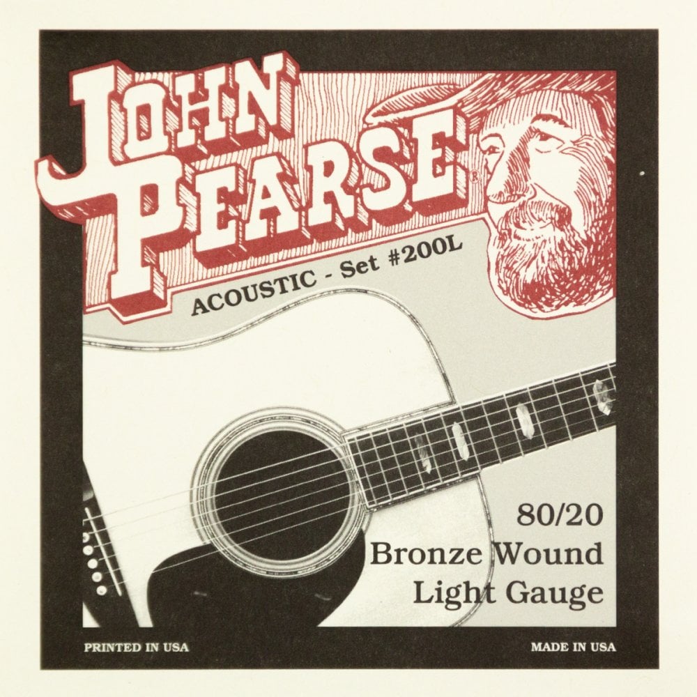 John Pearse 80/20 Bronze 12-53 Acoustic Guitar Strings, Light
