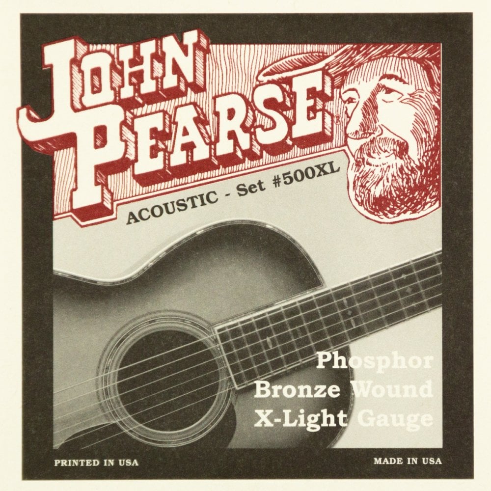 John Pearse Phosphor Bronze 10-47 Acoustic Guitar Strings, Extra Light