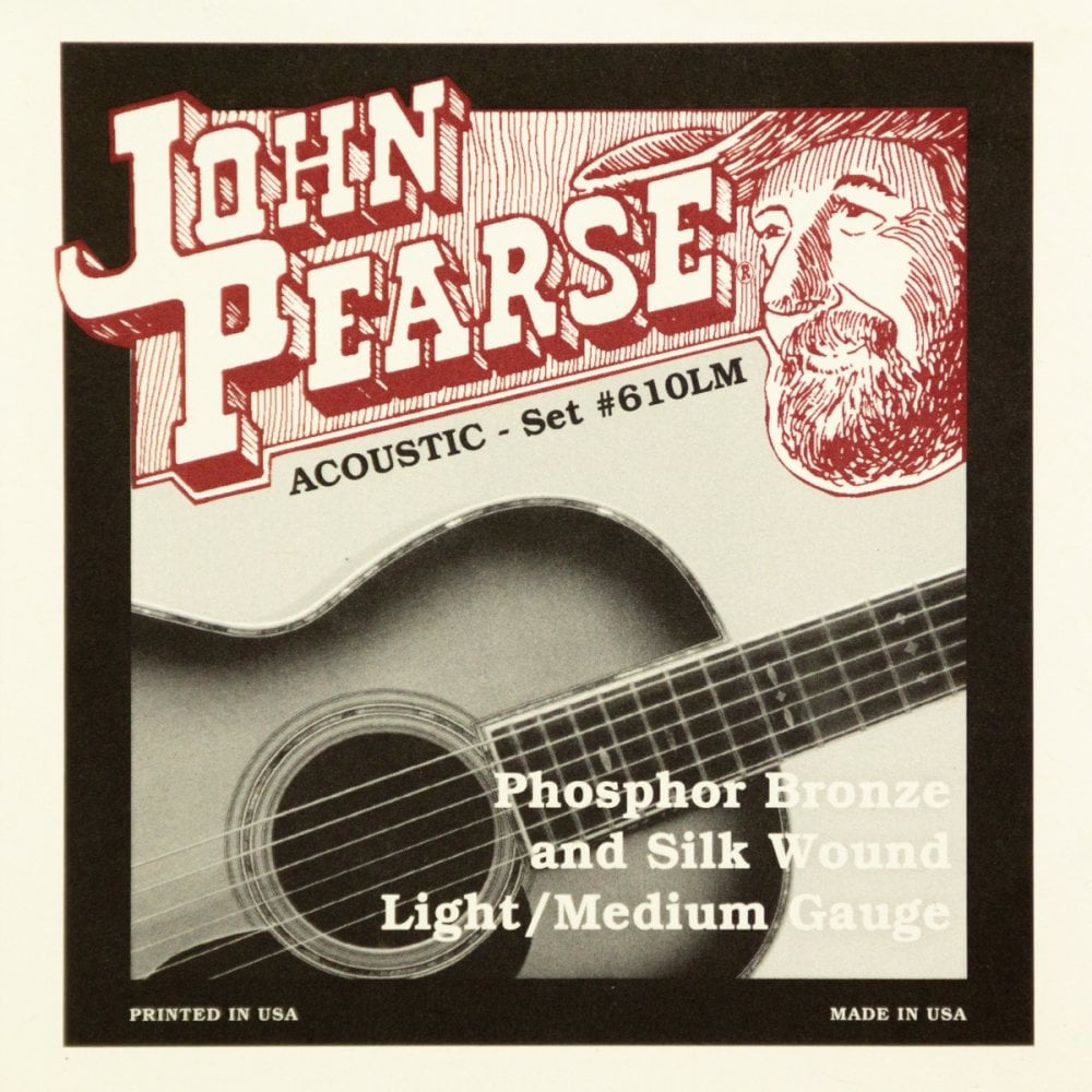 John Pearse Silk & Phosphor Bronze 12-53 Acoustic Guitar Strings, Light