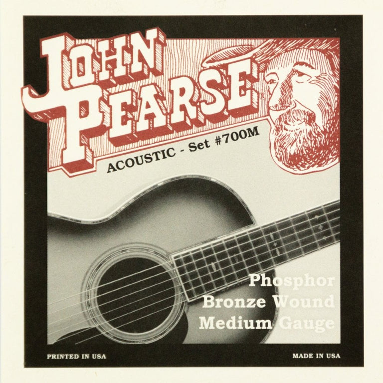 John Pearse Phosphor Bronze 13-56 Acoustic Guitar Strings, Medium