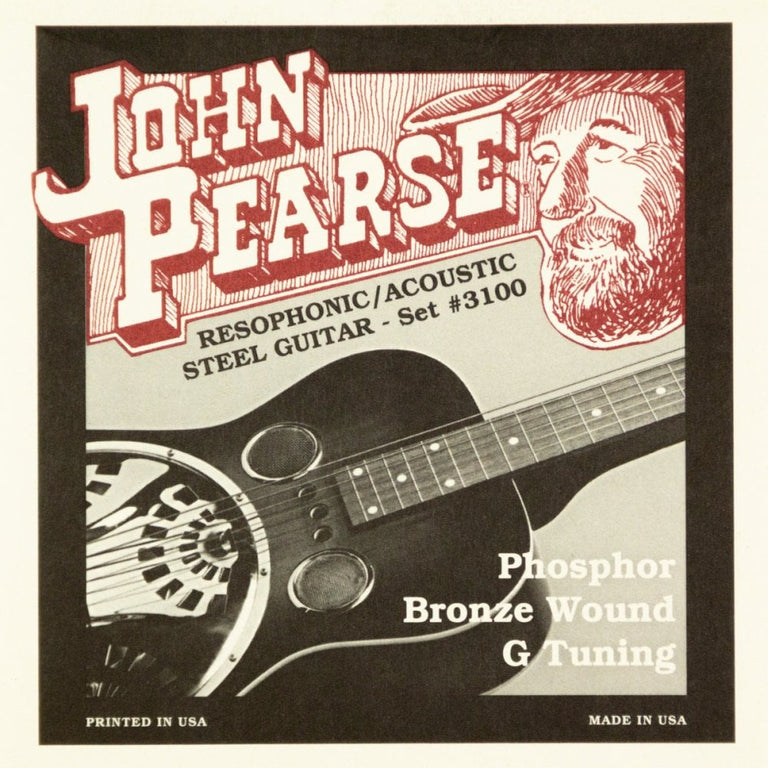 John Pearse Phosphor Bronze 16-59 Resonator Acoustic Guitar Strings