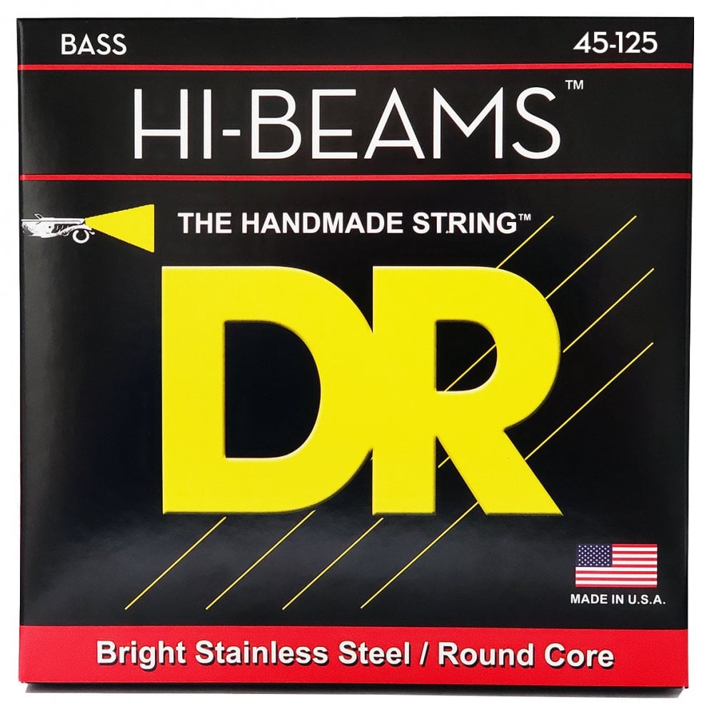 DR Strings HI-BEAM Stainless Steel 45-125 Bass Guitar Strings, 5-String, Long Scale
