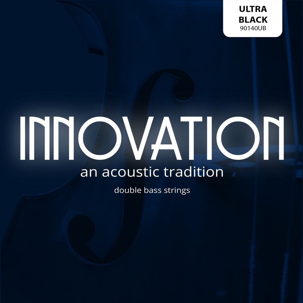 Innovation ULTRA BLACK Black Nylon Tapewound Double Bass Strings, High Tension