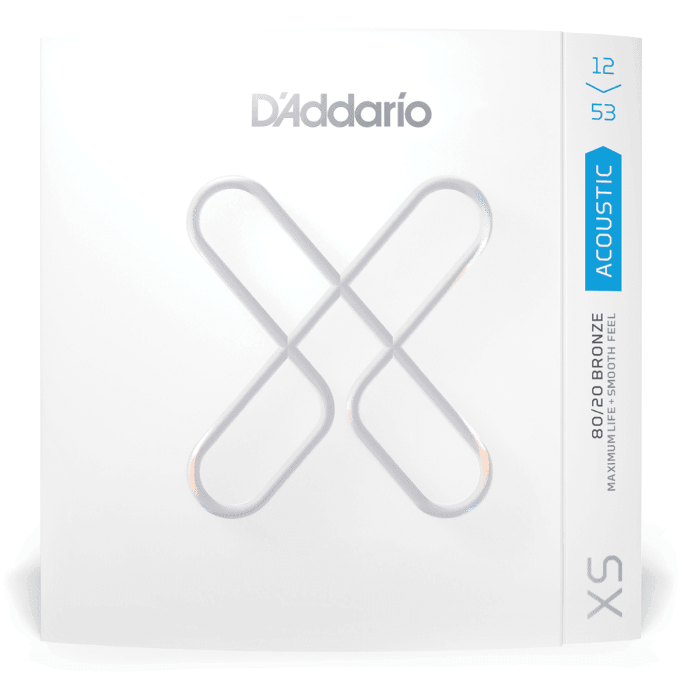 D'Addario XS 80/20 Bronze 12-53 Acoustic Guitar Strings, Light