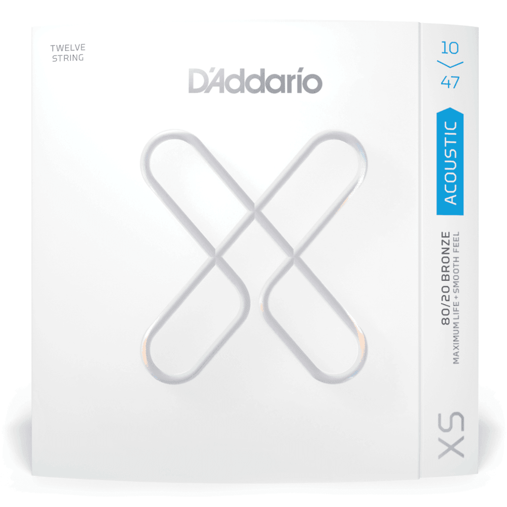 D'Addario XS 80/20 Bronze 12-String 10-47 Acoustic Guitar Strings