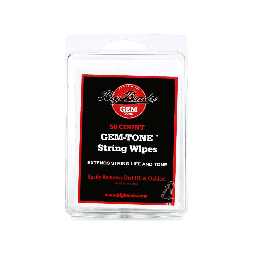 Big Bends GEM-TONE String Cleaner Wipes, 50-Pack