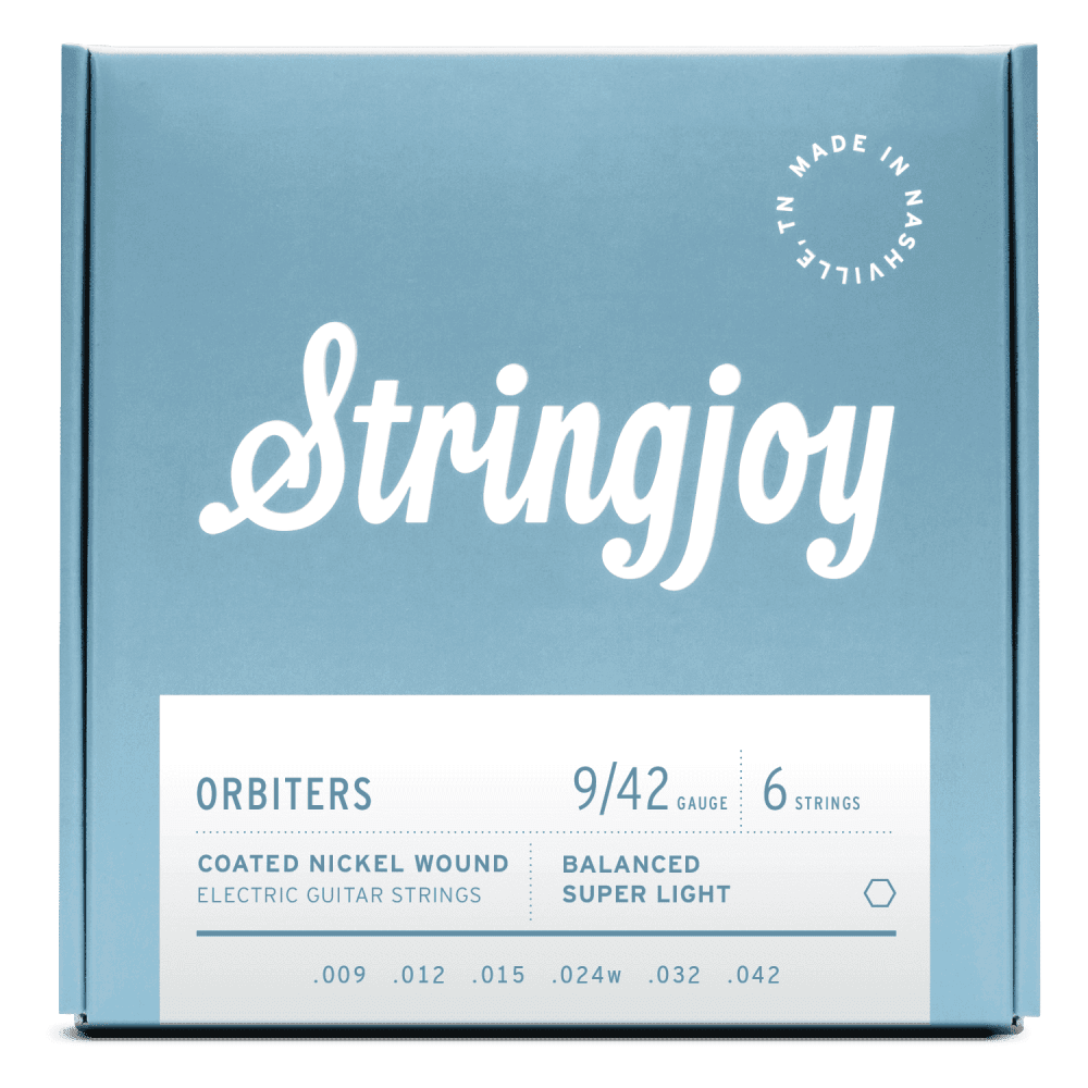 Stringjoy Orbiters Coated Nickel Wound 9-42 Electric Guitar Strings