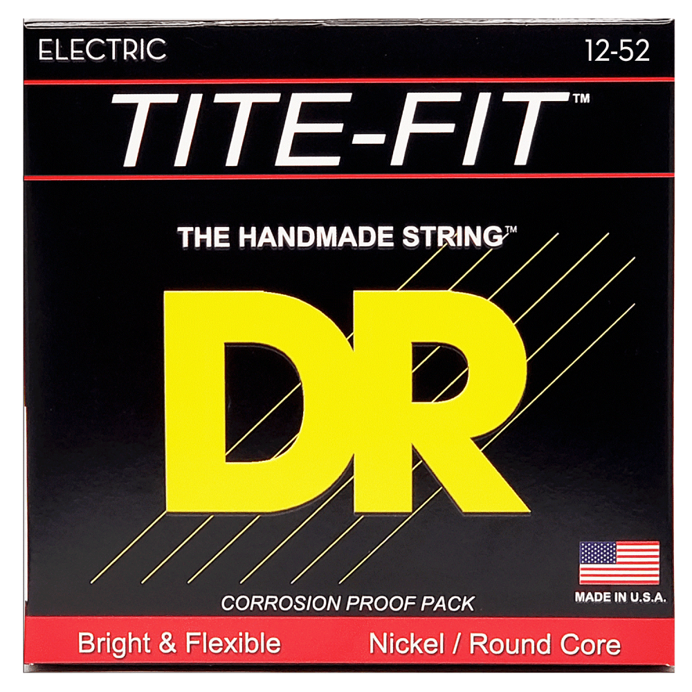 DR Strings TITE-FIT Nickel Wound 12-52 Electric Guitar Strings, Jazz
