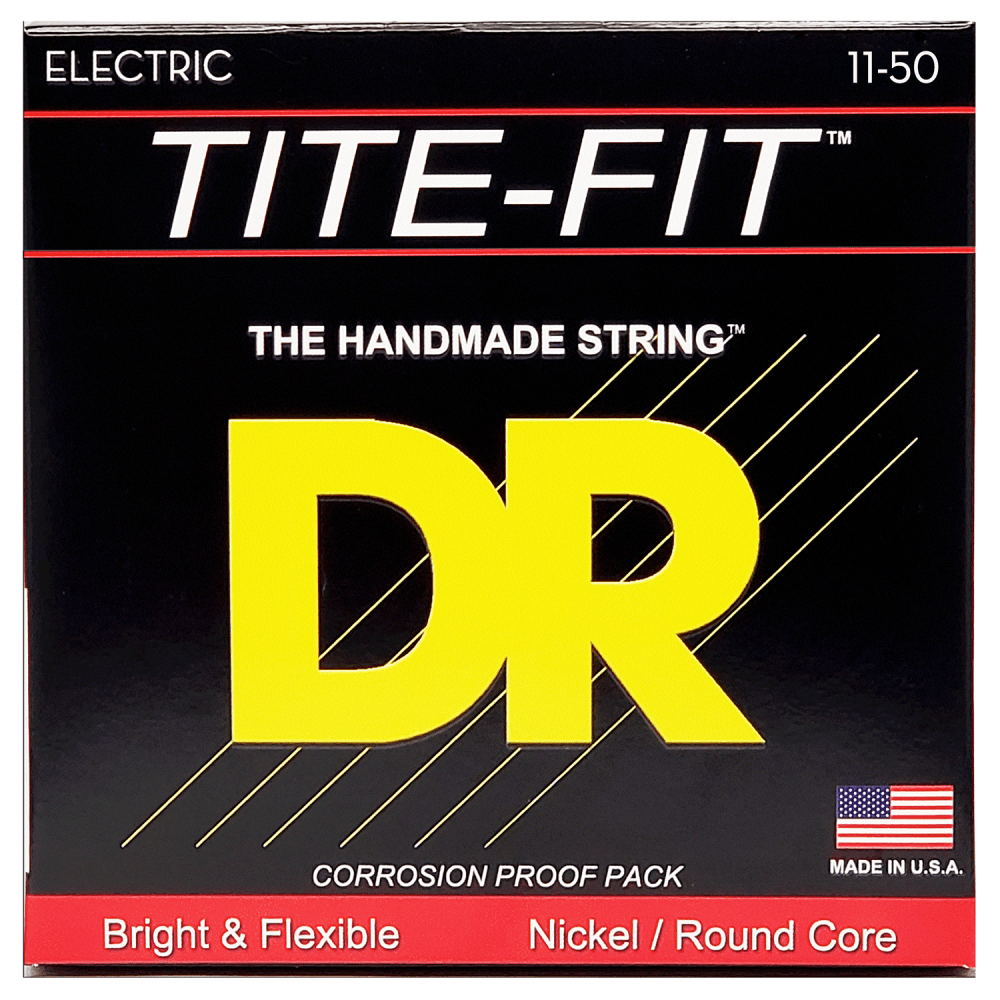 DR Strings TITE-FIT Nickel Wound 11-50 Electric Guitar Strings, Extra Heavy