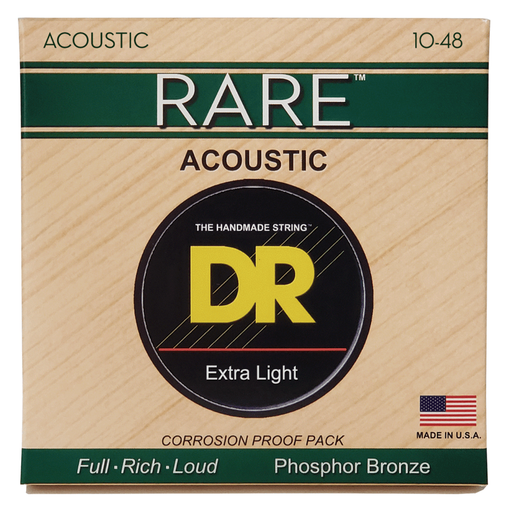 DR Strings RARE Bronze 10-48 Acoustic Guitar Strings