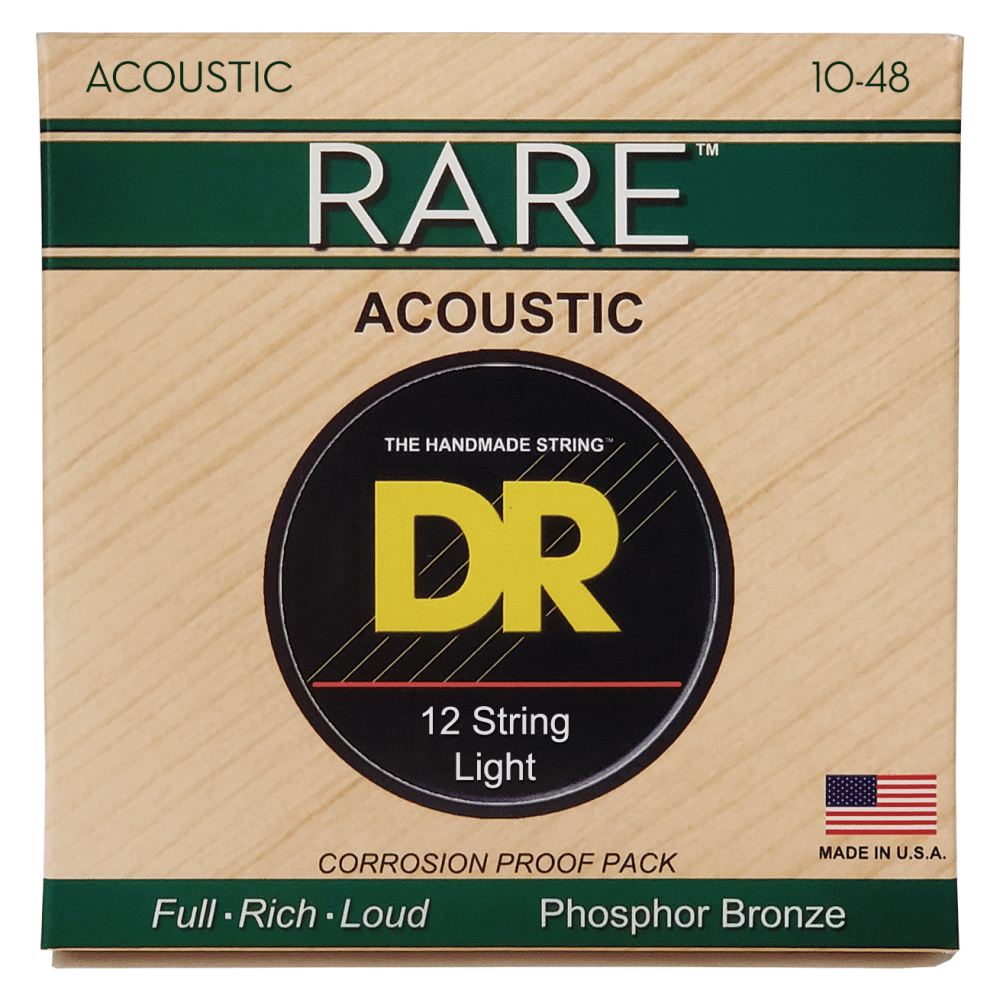 DR Strings RARE Bronze 12-String 10-48 Acoustic Guitar Strings