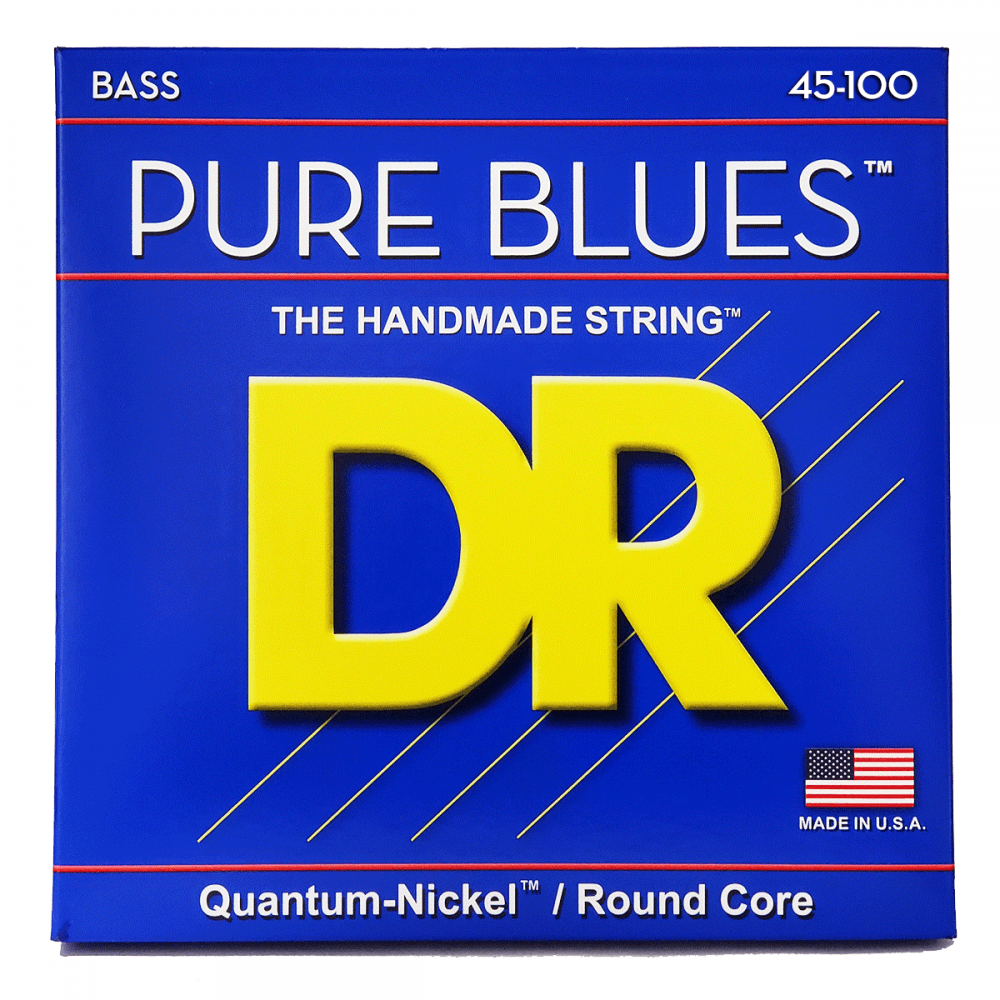 DR Strings PURE BLUES Quantum-Nickel 45-100 Bass Guitar Strings, Long Scale