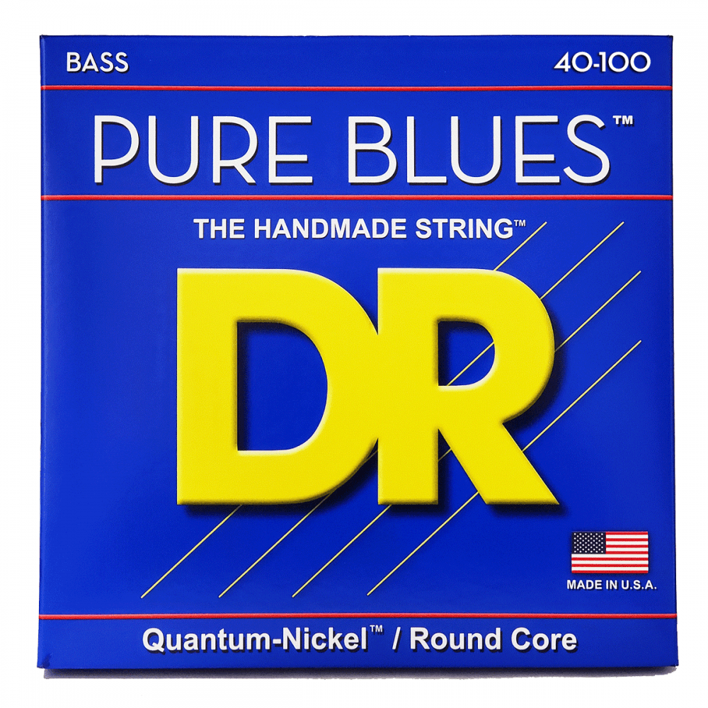 DR Strings PURE BLUES Quantum-Nickel 40-100 Bass Guitar Strings, Long Scale