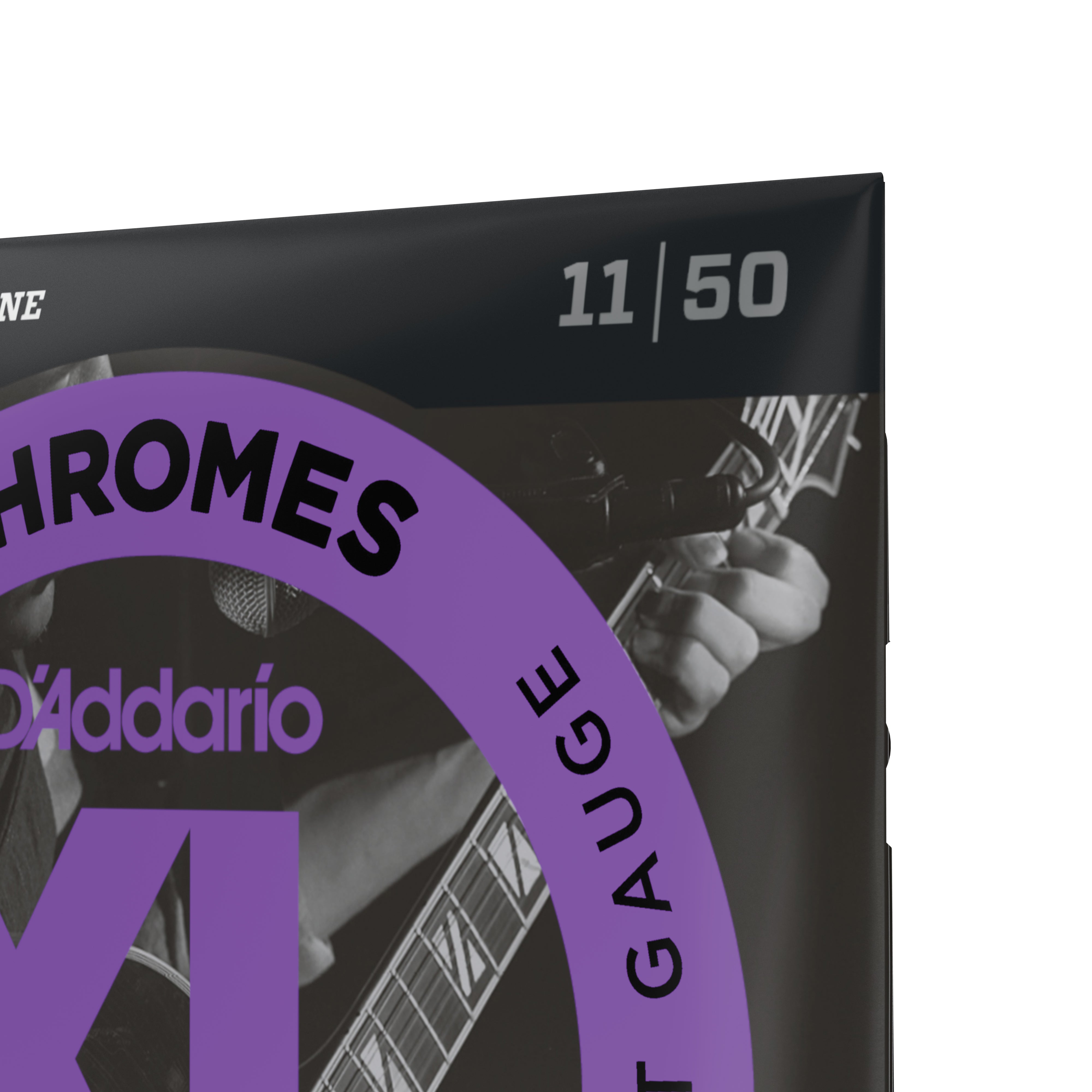 D'Addario ECG24 Flatwound Chromes Steel 11-50 Electric Guitar Strings, Jazz Light