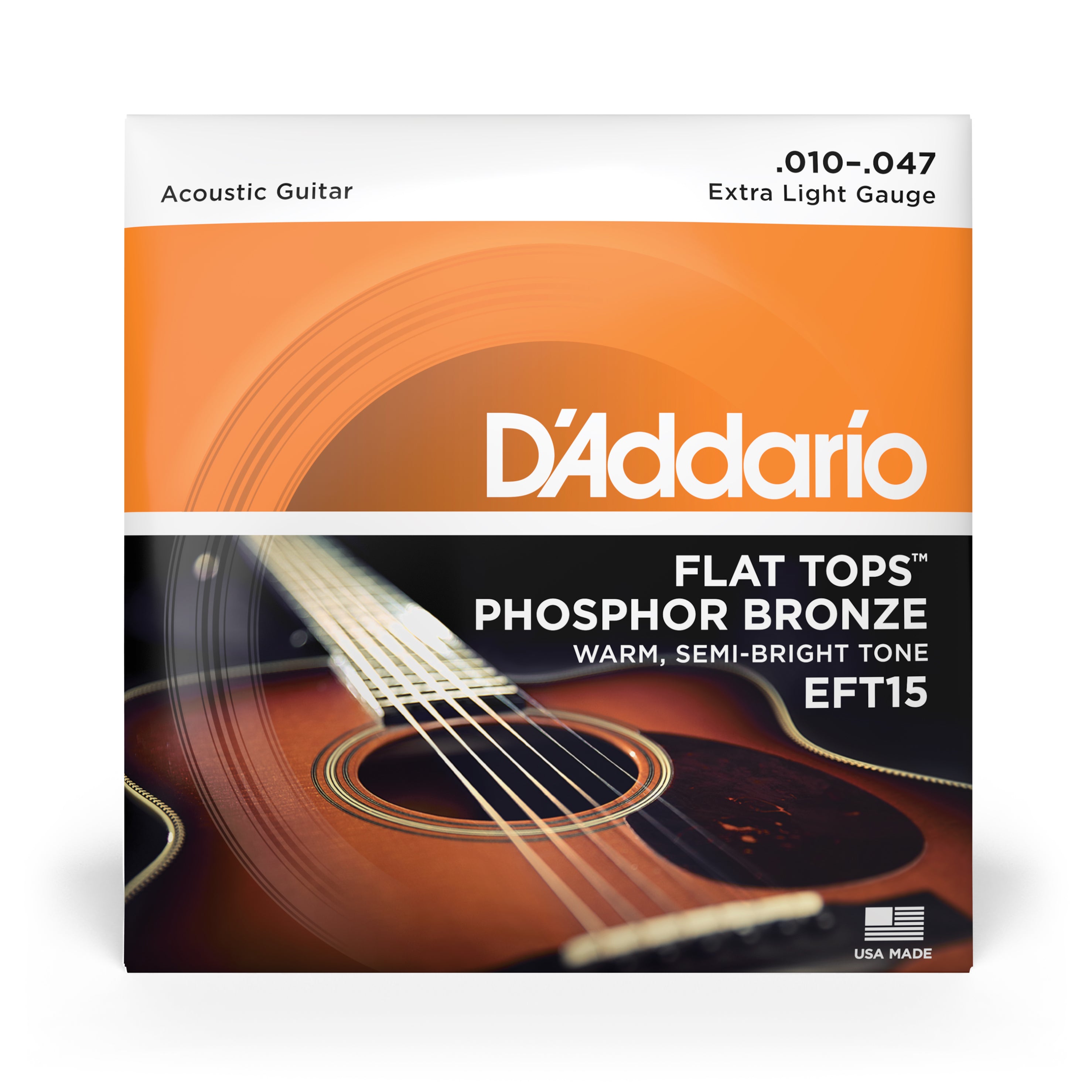 D'Addario EFT15 Flat Tops Phosphor Bronze 10-47 Acoustic Guitar Strings