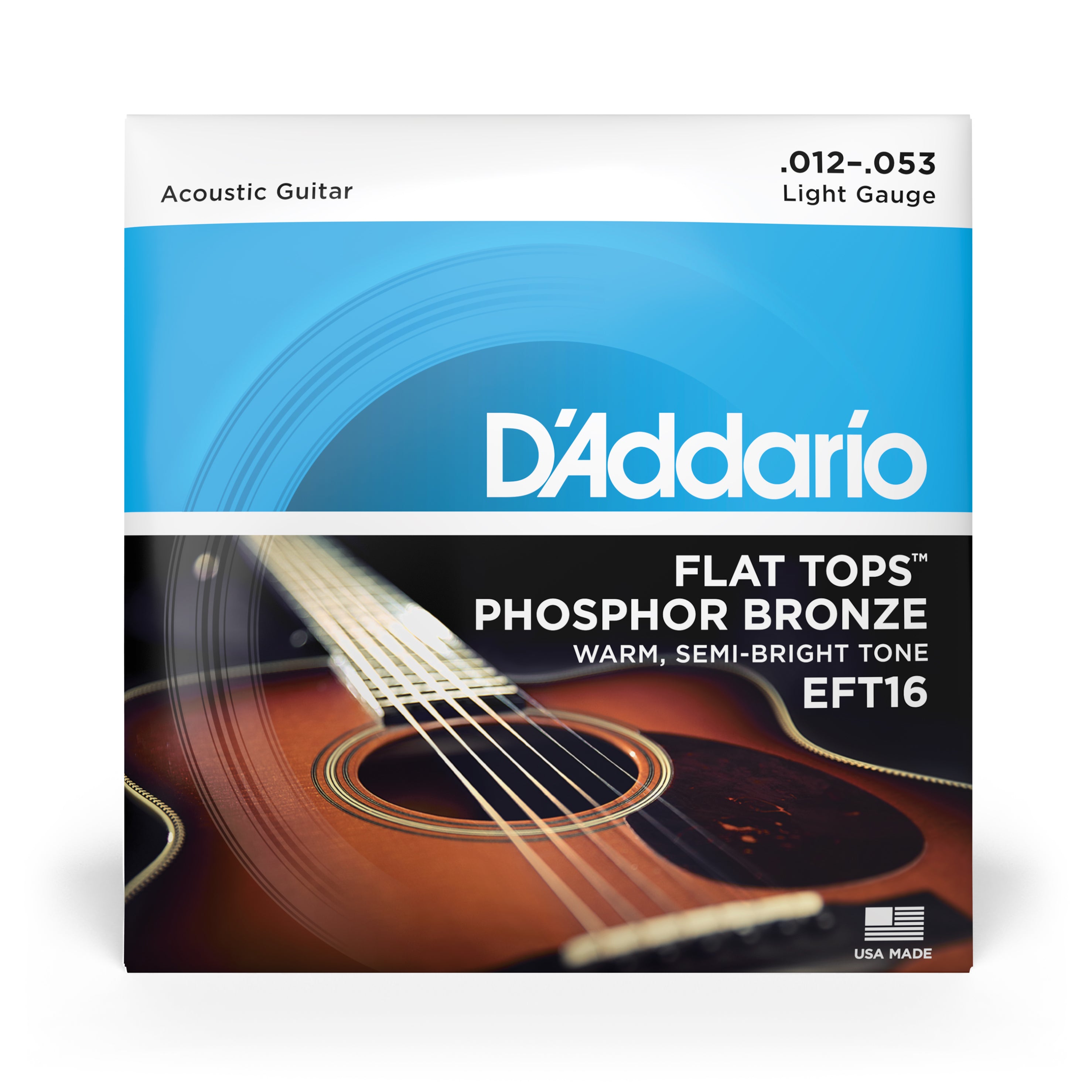 D'Addario EFT16 Flat Tops Phosphor Bronze 12-53 Acoustic Guitar Strings