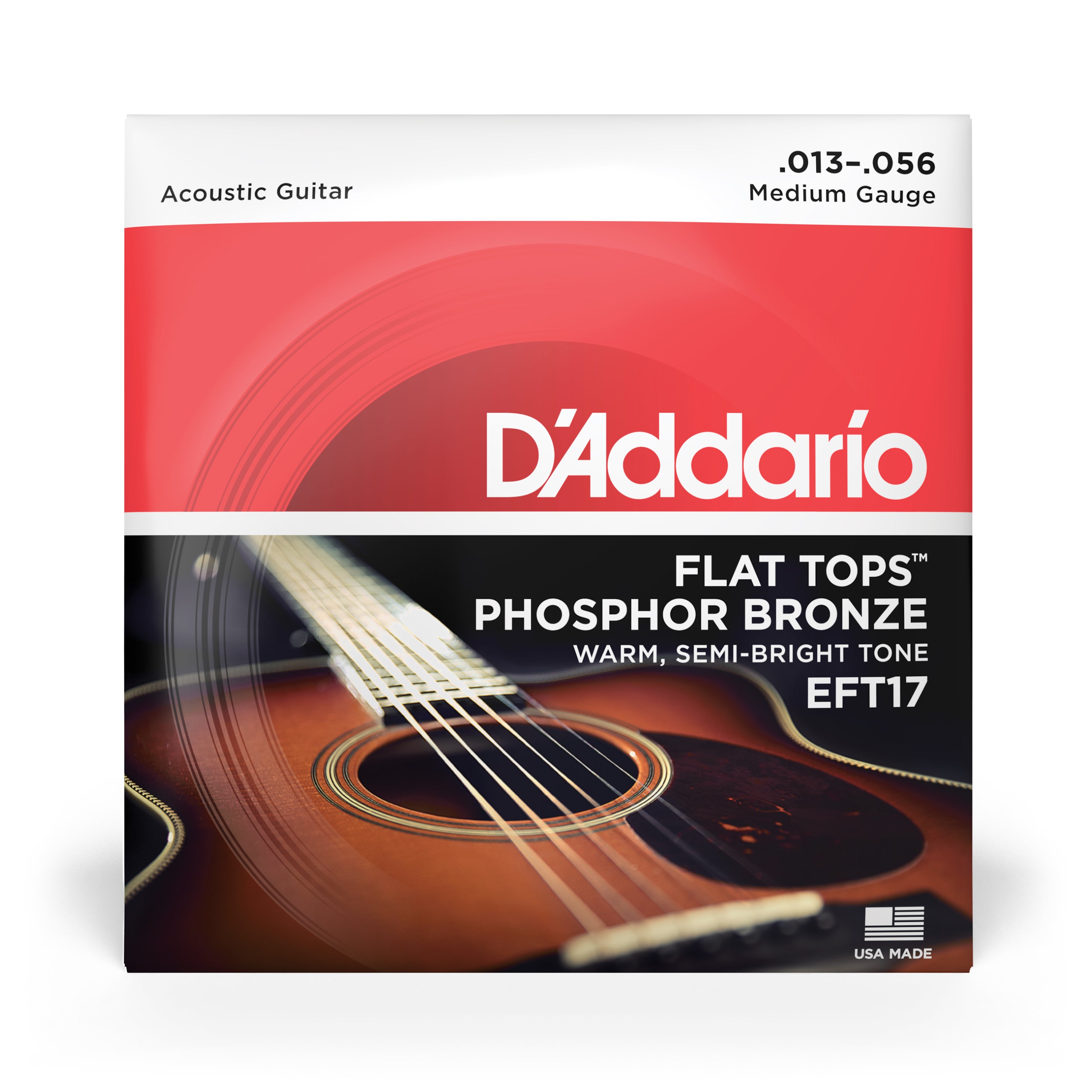 D'Addario EFT17 Flat Tops Phosphor Bronze 13-56 Acoustic Guitar Strings